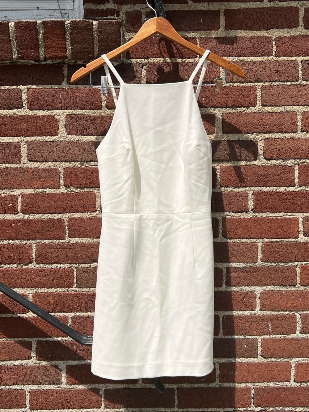 French Connection White Mini Sheath Dress with Spaghetti Straps